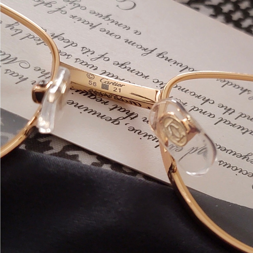 Cartier Gold and Brown Metal Eyeglasses - Picture 11 of 11